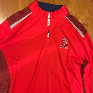 Extra large, red, zipper shirt, angels, genuine merchandise, MLB new with tags